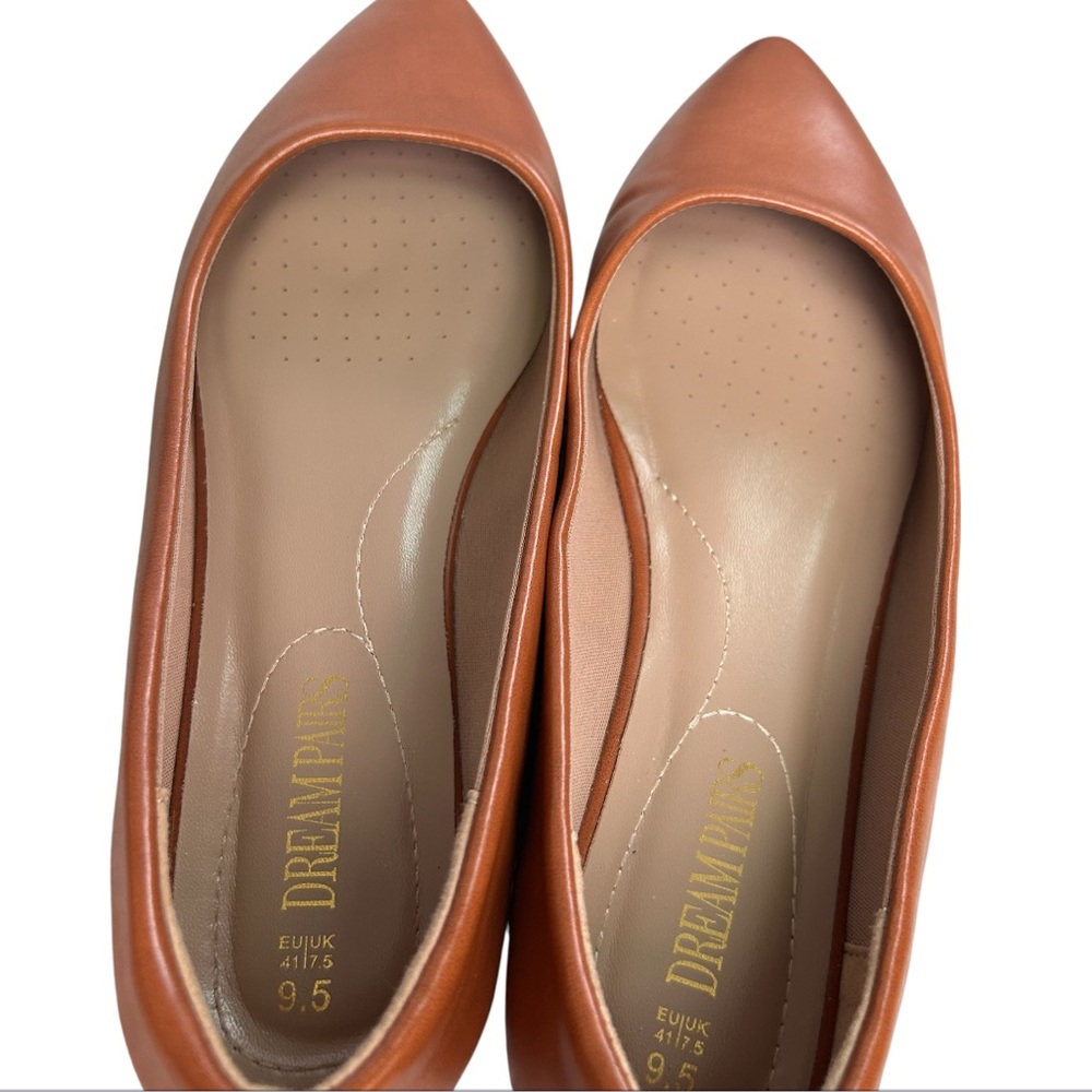 DREAM PAIRS‎ Sole-Classic Women’s Ballet Flats Cognac Pointed Toe - Picture 8 of 14
